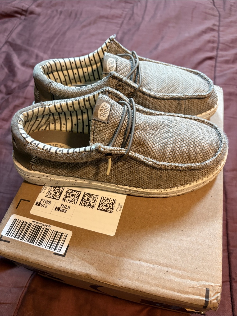 Hey Dude Wally Slip-On Shoes - Gray Taupe